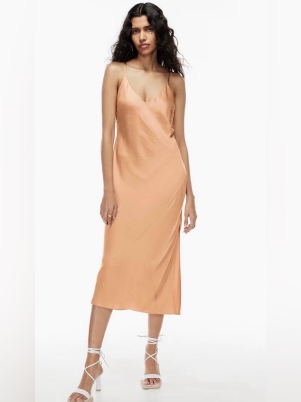 Wilfred Satin Slip Slit Midi Dress - Picture 13 of 13